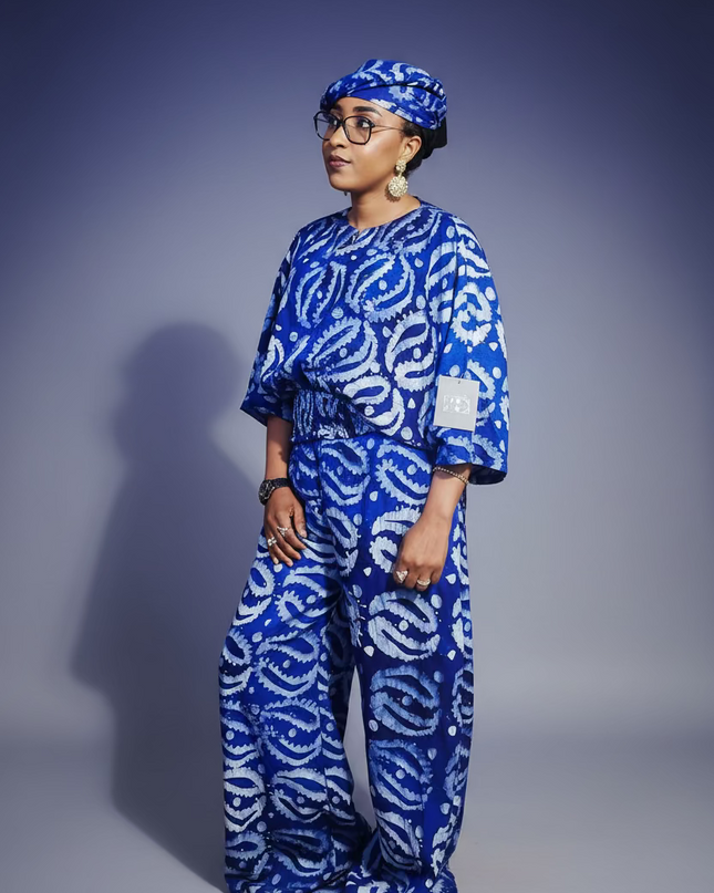 Ensemble pantalon adire - Bleu roi