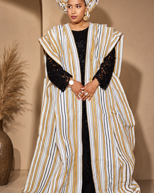 Ensemble regalia 3pcs - Blanc rayé
