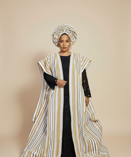 Ensemble regalia 3pcs - Blanc rayé