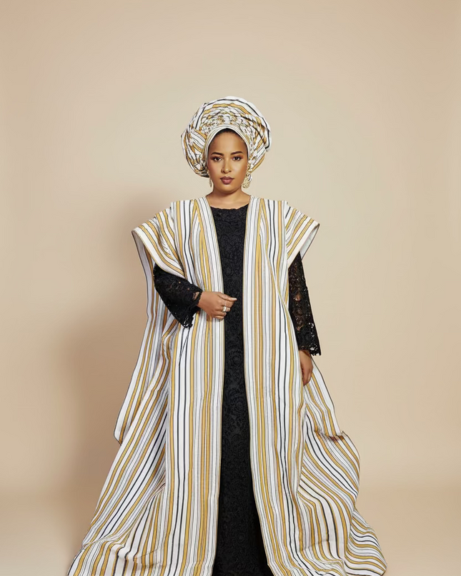Ensemble regalia 3pcs - Blanc rayé