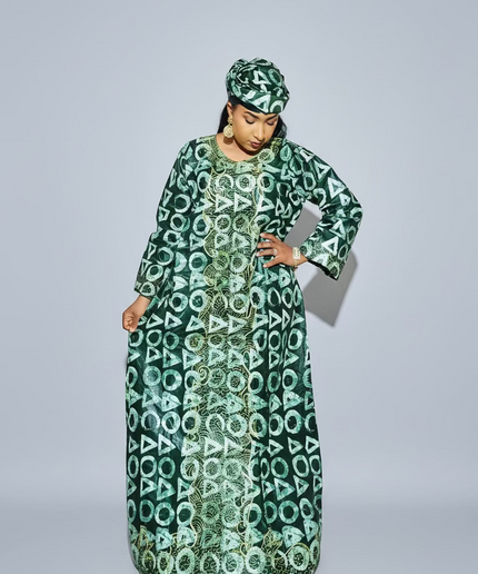 Boubou fanga brodé - Vert