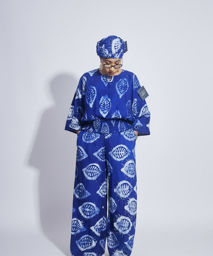 Ensemble pantalon adire - Bleu