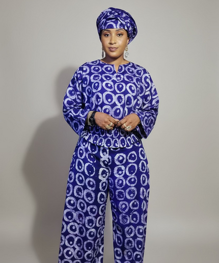 Ensemble pantalon adire olaremi - Violet