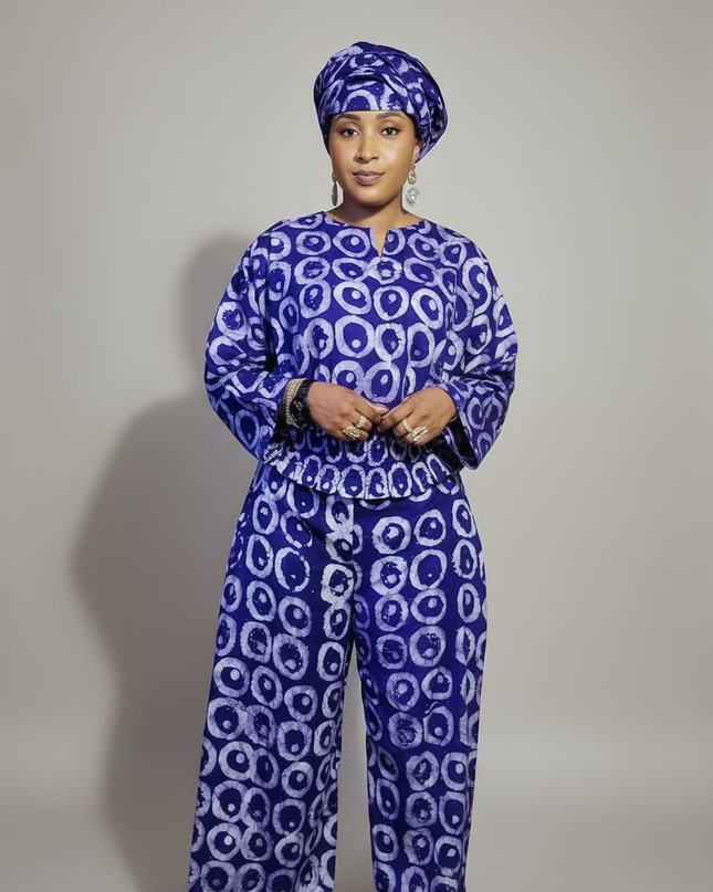 Ensemble pantalon adire olaremi - Violet