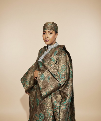 Boubou brocart aoua - Gris