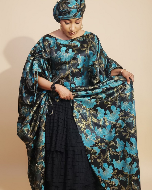 Ensemble khadija jupe brocart - Vert