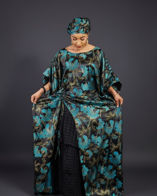 Ensemble khadija jupe brocart - Vert
