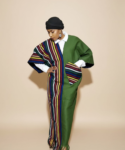 Robe slim en aso oke  - Vert