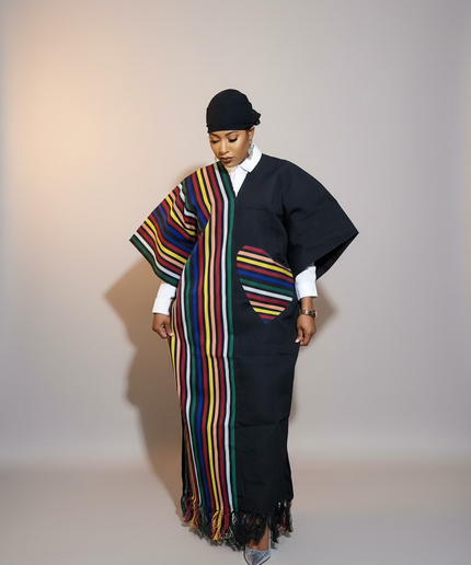 Robe slim en aso oke  - Noir