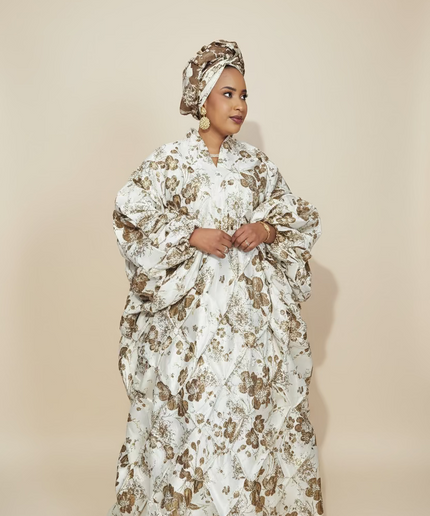 Robe arewa brocart - Marron