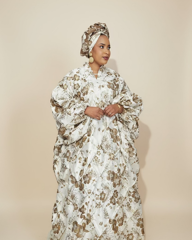 Robe arewa brocart - Marron