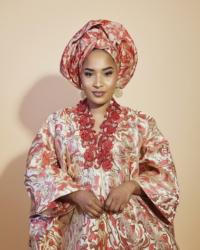 Boubou brocart ajewale  - Rouge