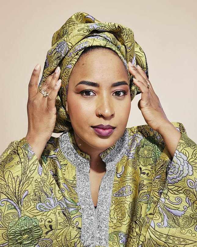 Boubou brocart aoua - Jaune