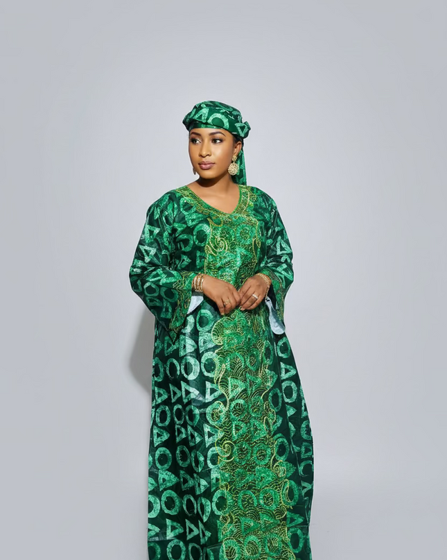 Boubou fanga brodé - Vert
