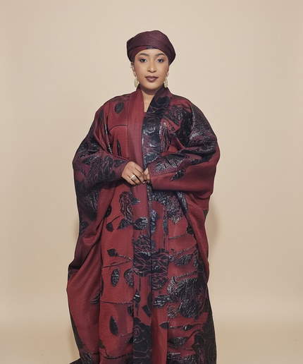 Ensemble brocart dubai - Rouge bordeaux