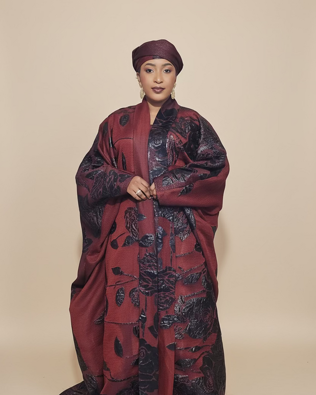 Ensemble brocart dubai - Rouge bordeaux