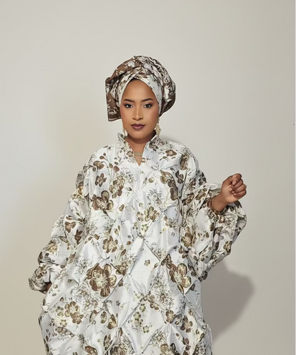 Robe arewa brocart - Marron