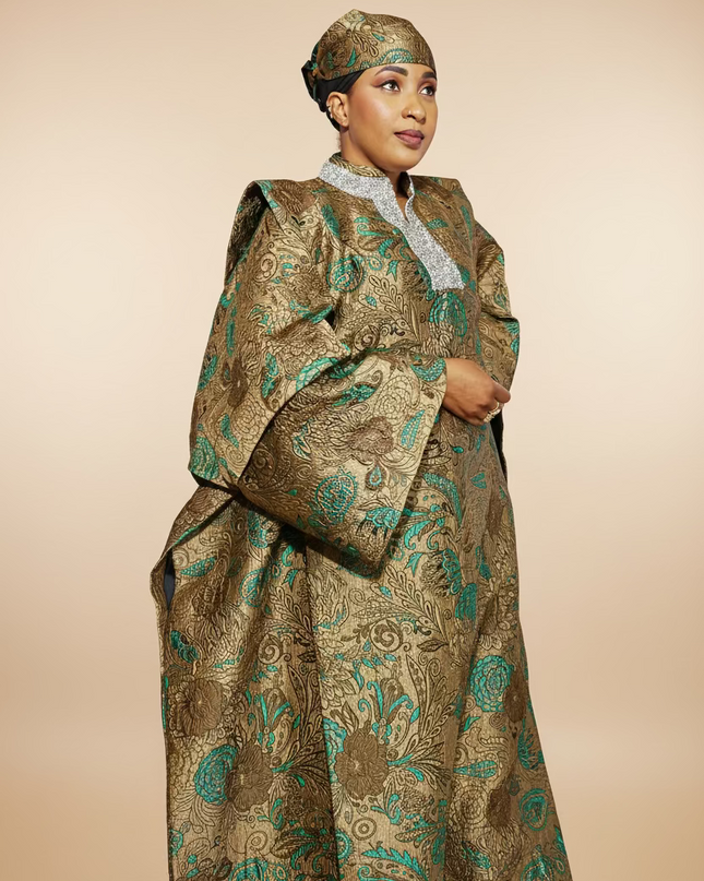 Boubou brocart aoua - Gris