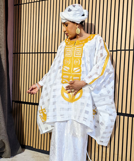 Ensemble organza naija - Blanc