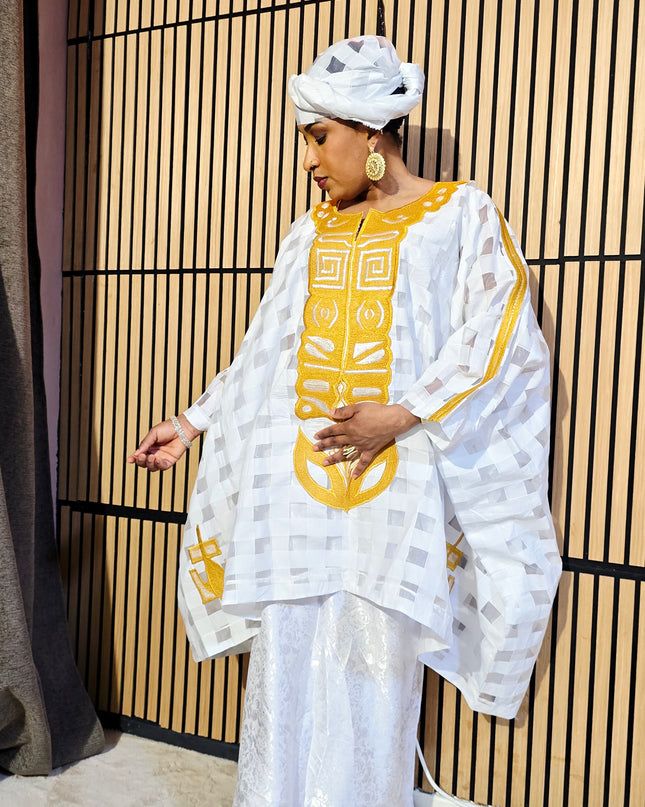 Ensemble organza naija - Blanc