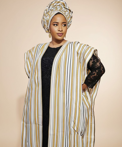Ensemble regalia 3pcs - Blanc rayé