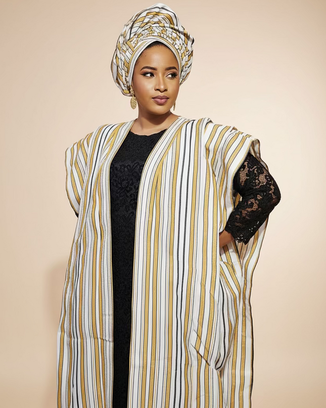 Ensemble regalia 3pcs - Blanc rayé