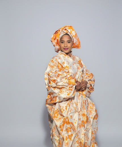 Robe arewa brocart - Orange