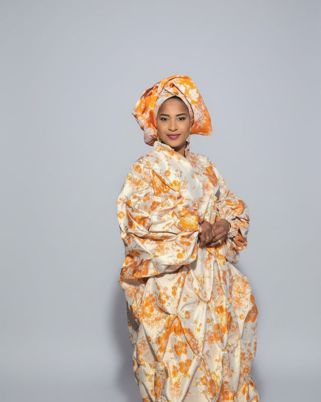 Robe arewa brocart - Orange