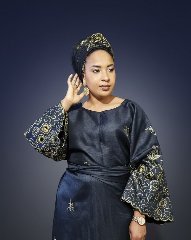 Ensemble traditionnel femme yoruba - Noir