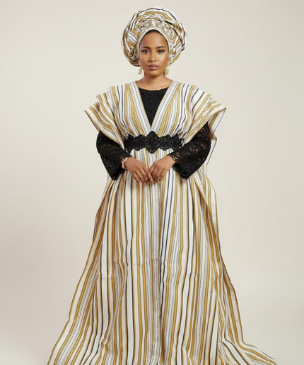 Ensemble regalia 3pcs - Blanc rayé