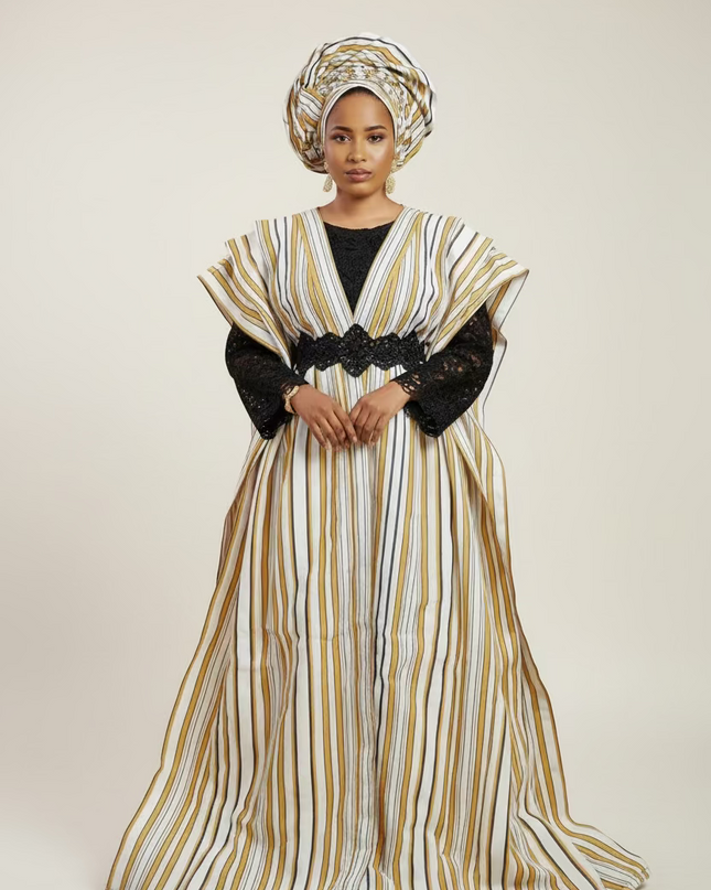 Ensemble regalia 3pcs - Blanc rayé