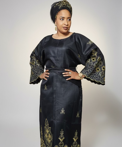 Ensemble traditionnel femme yoruba - Noir
