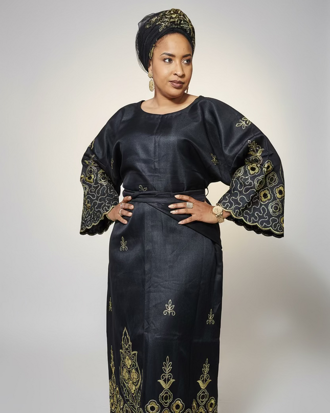 Ensemble traditionnel femme yoruba - Noir