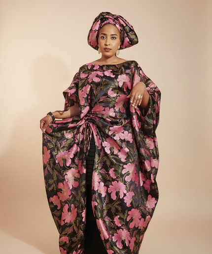 Ensemble khadija jupe brocart - Rose