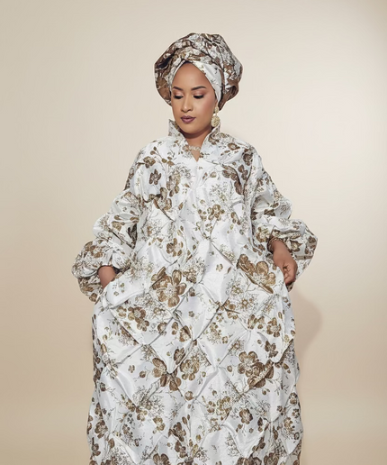 Robe arewa brocart - Marron