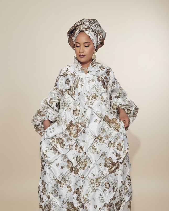 Robe arewa brocart - Marron