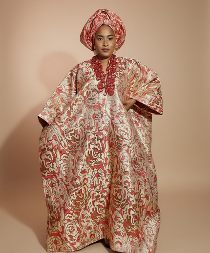 Boubou brocart ajewale  - Rouge