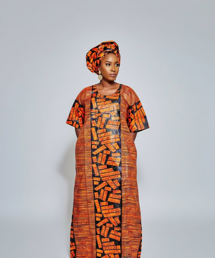 Boubou fanga brodé - Orange