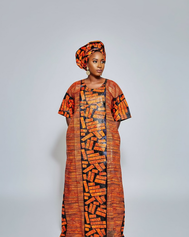 Boubou fanga brodé - Orange