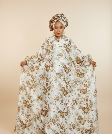 Robe arewa brocart - Marron