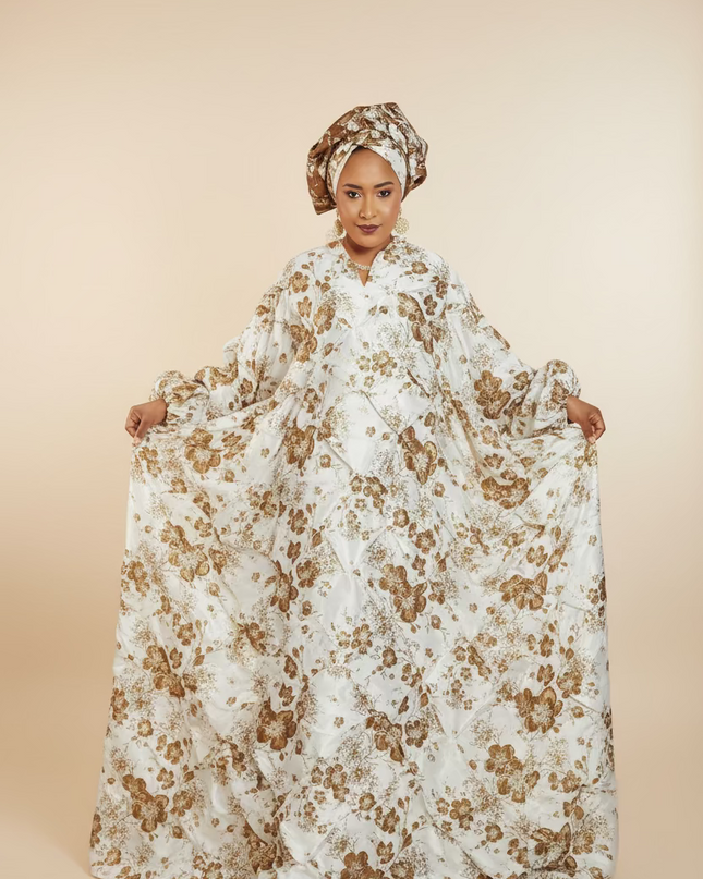 Robe arewa brocart - Marron