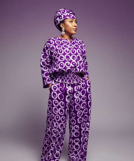 Ensemble pantalon adire olaremi - Violet