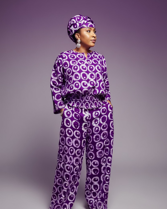 Ensemble pantalon adire olaremi - Violet