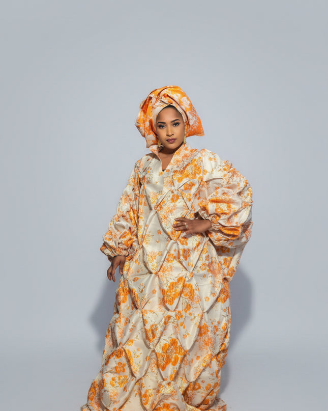 Robe arewa brocart - Orange