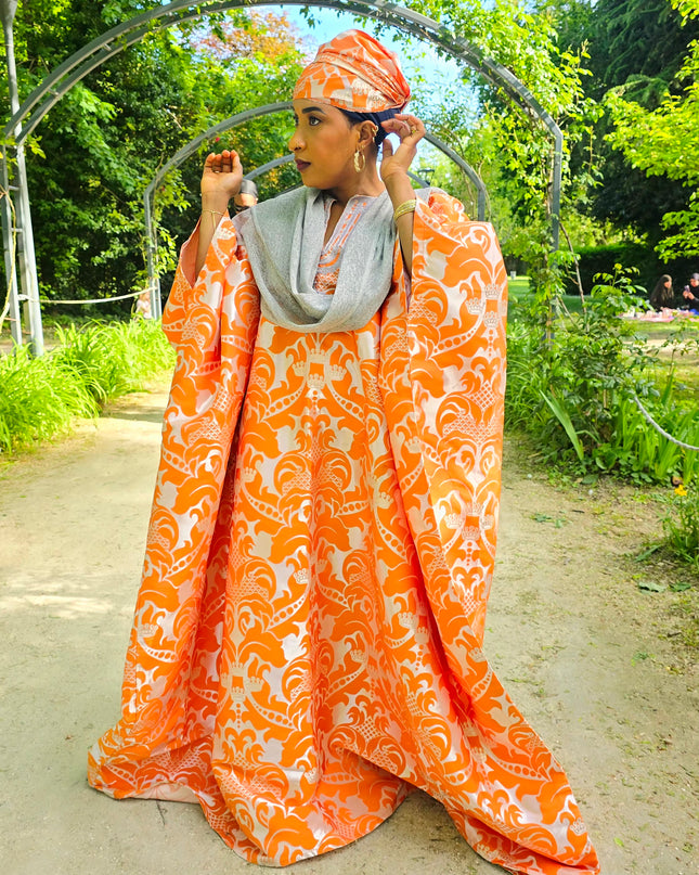Boubou damask brodé - Orange