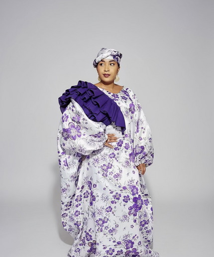 Robe Omosewa brocart aso oke - Violet