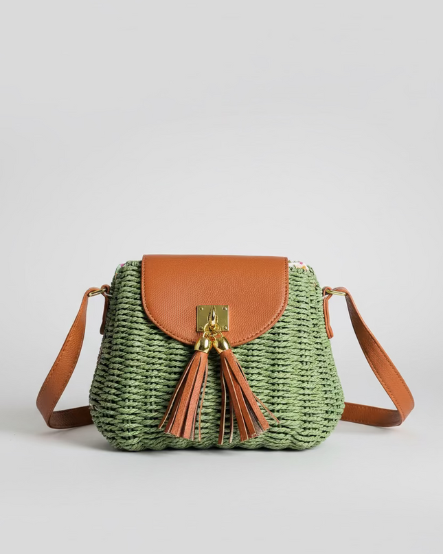 Mini sac style osier cubique - Vert