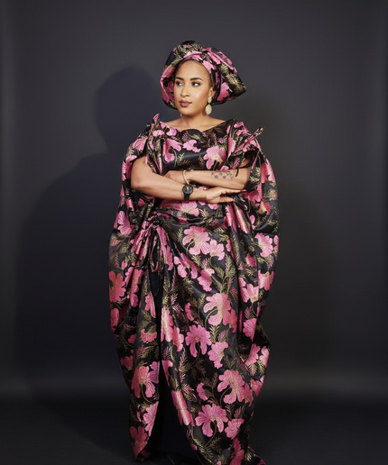 Ensemble khadija jupe brocart - Rose