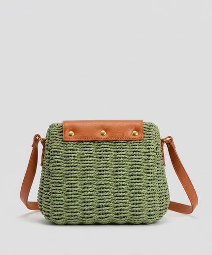 Mini sac style osier cubique - Vert