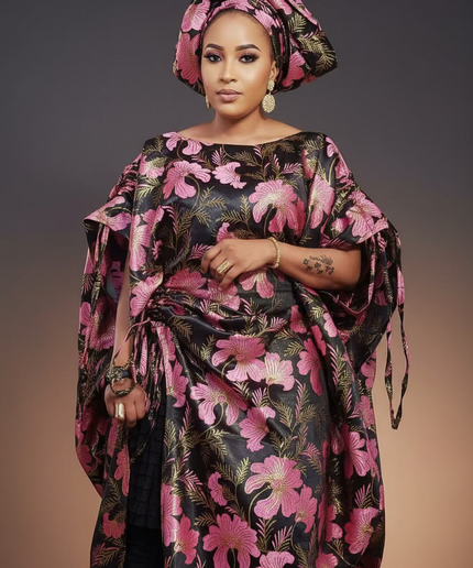 Ensemble khadija jupe brocart - Rose